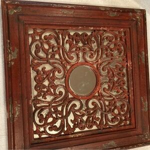 Vintage Distressed Ornate Wall Mirror